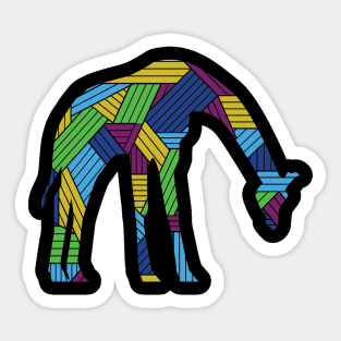 Funny giraffe colorful tshrit Sticker